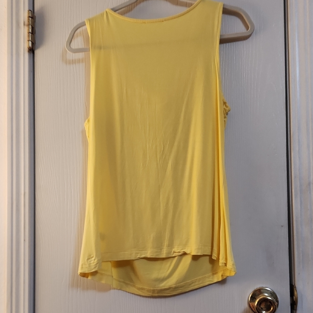 Calvin Klein Yellow Scoop Neck Top - Picture 4 of 4
